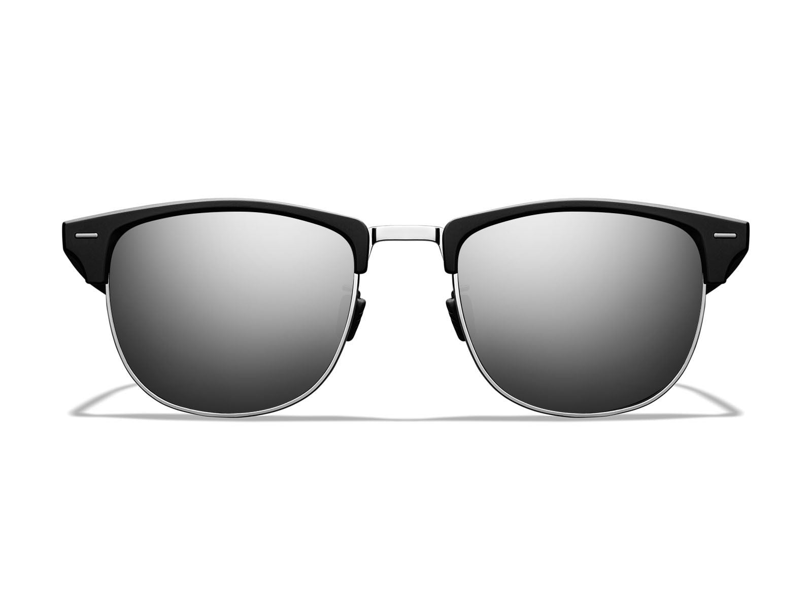 Roka Cambridge Sunglasses - Matte Black/Silver Frame - Dark Arctic Mirror (Polarized) Lens