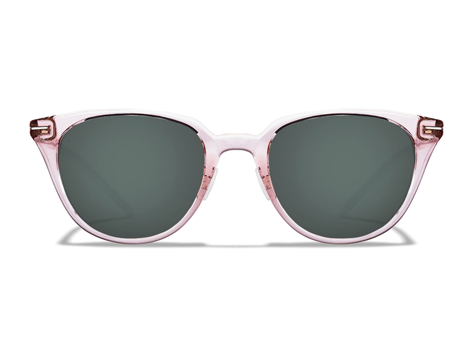 Roka Lola Sunglasses - Crystal Rose Frame - Dark Carbon (Polarized) Lens