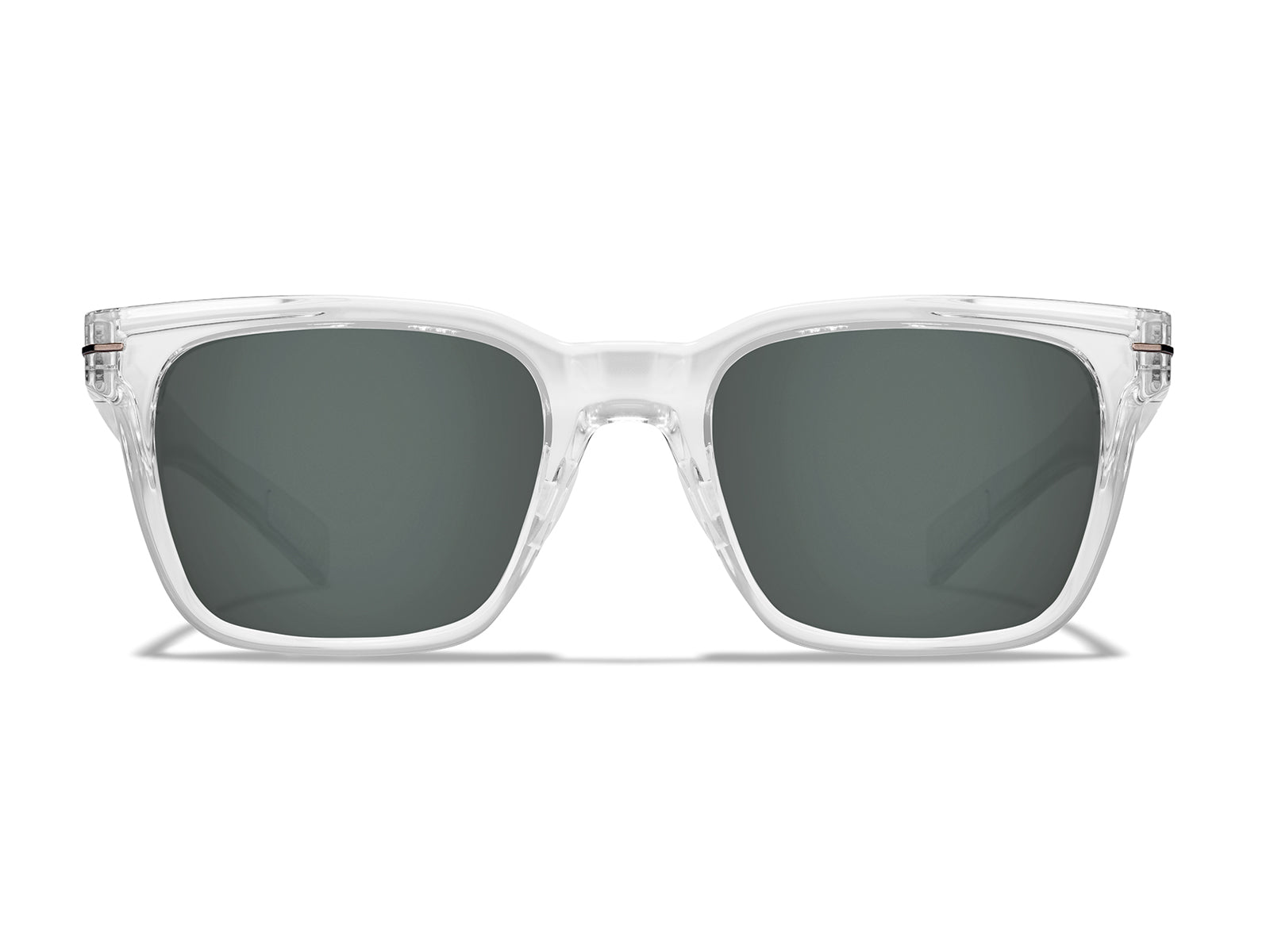 Roka Lockhart Sunglasses - Clear Frame - Dark Carbon (Polarized) Lens