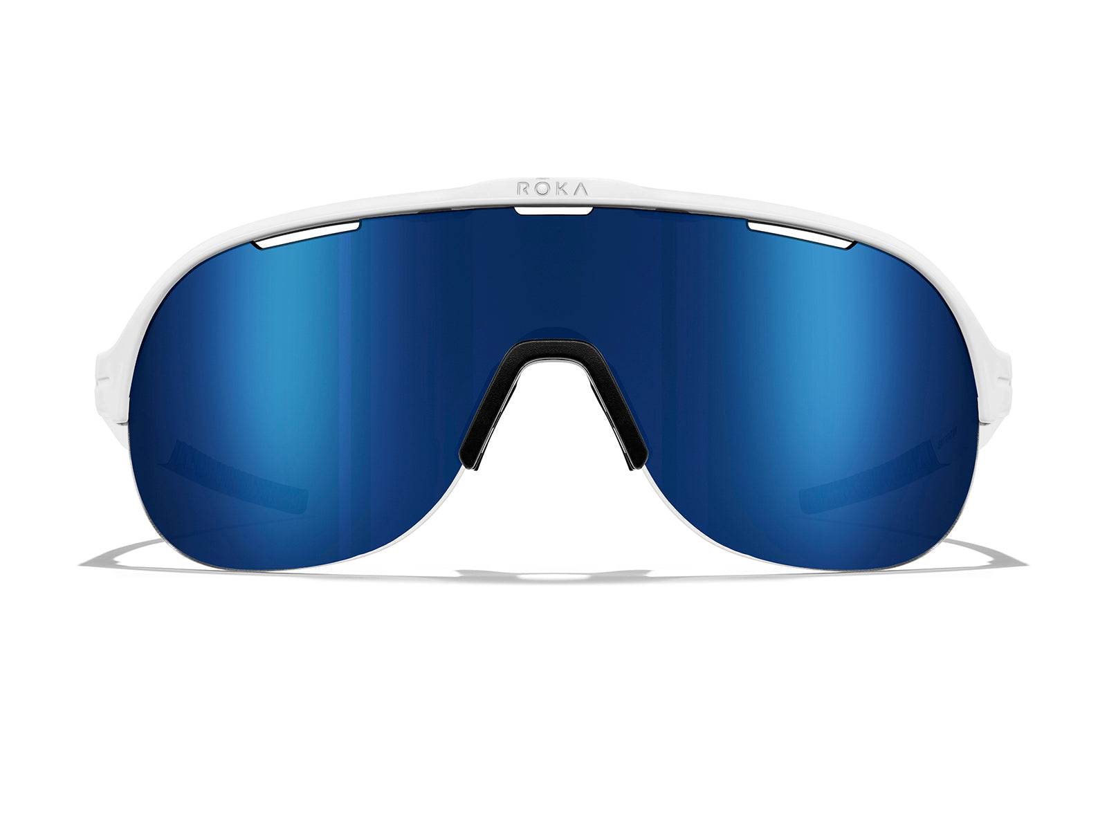 Roka San Remo AIR Sunglasses - Gloss White Frame - Dark Glacier Mirror Lens