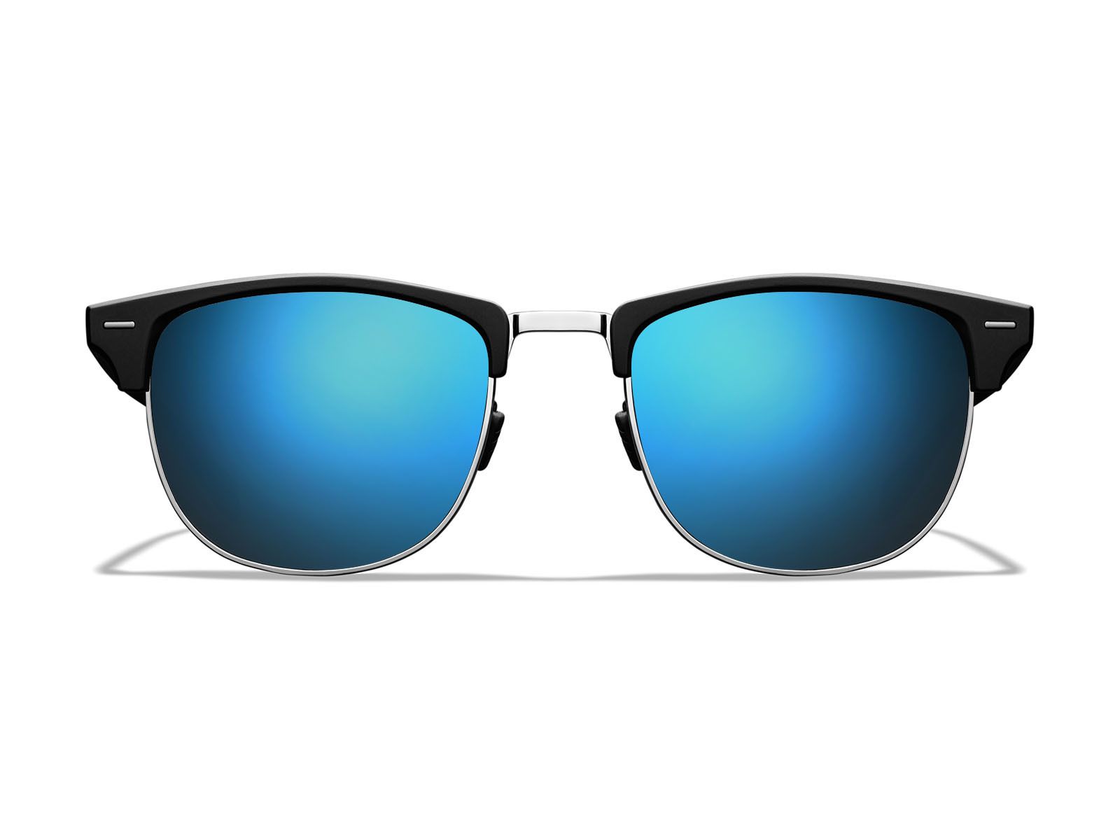 Roka Cambridge Sunglasses - Matte Black/Silver Frame - Glacier Mirror (Polarized) Lens