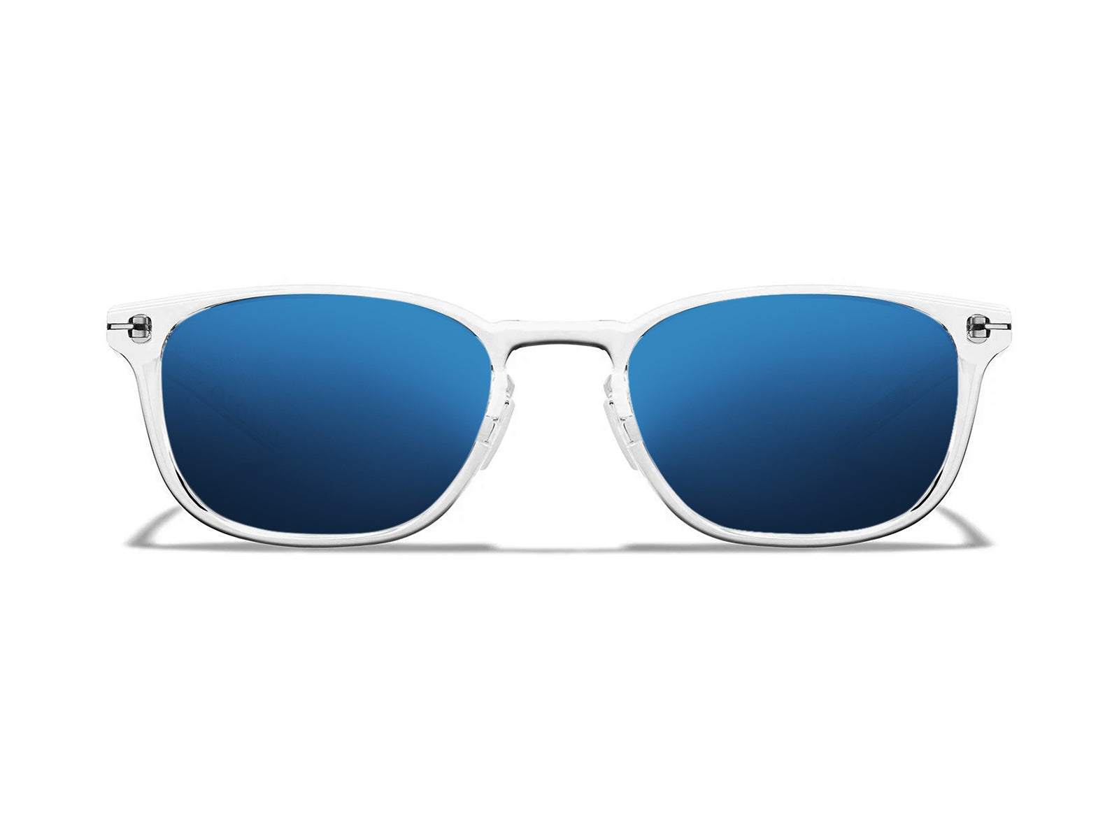 Roka Cade Sunglasses - Clear Frame - Glacier Mirror (Polarized) Lens