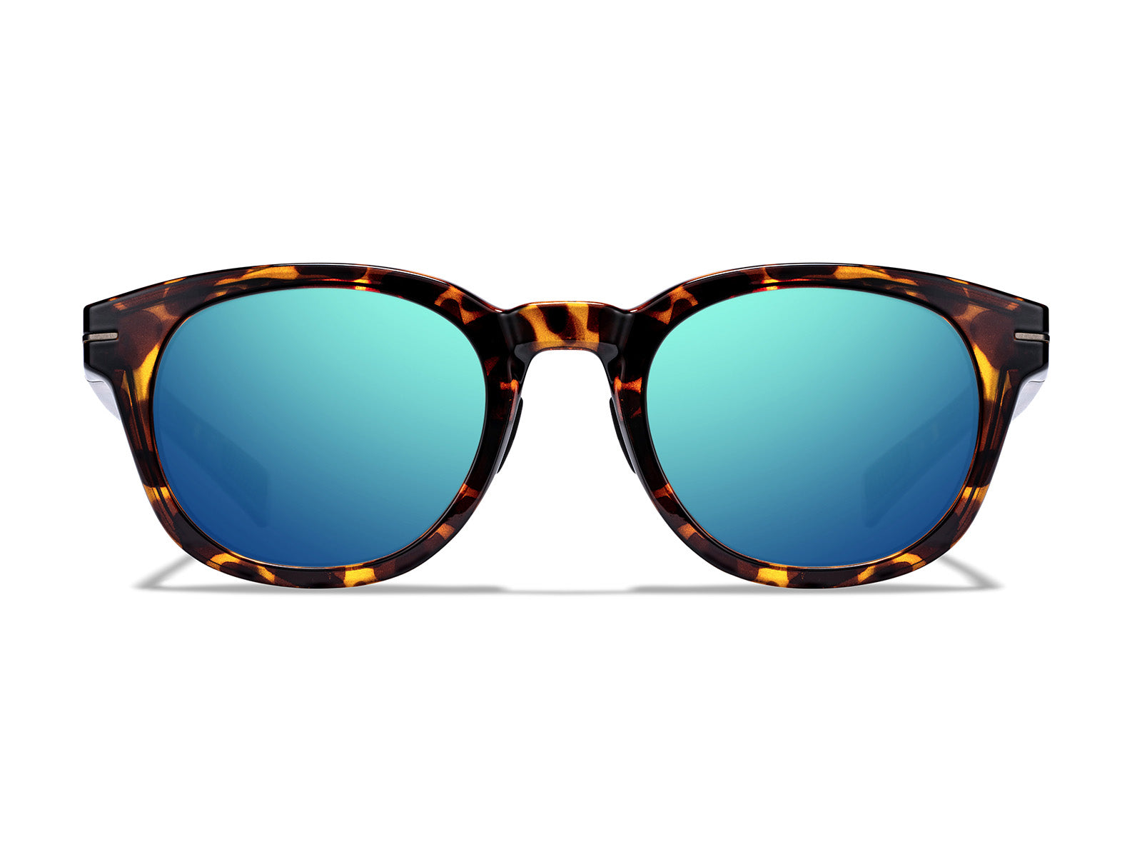 Roka Hamilton Sunglasses - Campfire Tortoise Frame - Teal Mirror (Polarized) Lens
