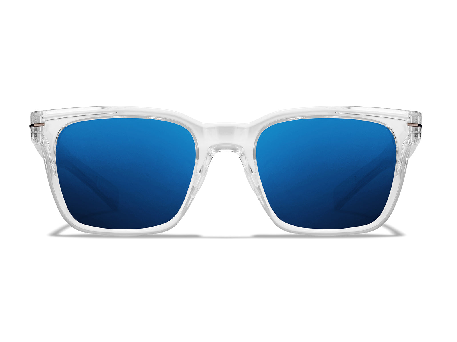 Roka Lockhart Sunglasses - Clear Frame - Glacier Mirror (Polarized) Lens
