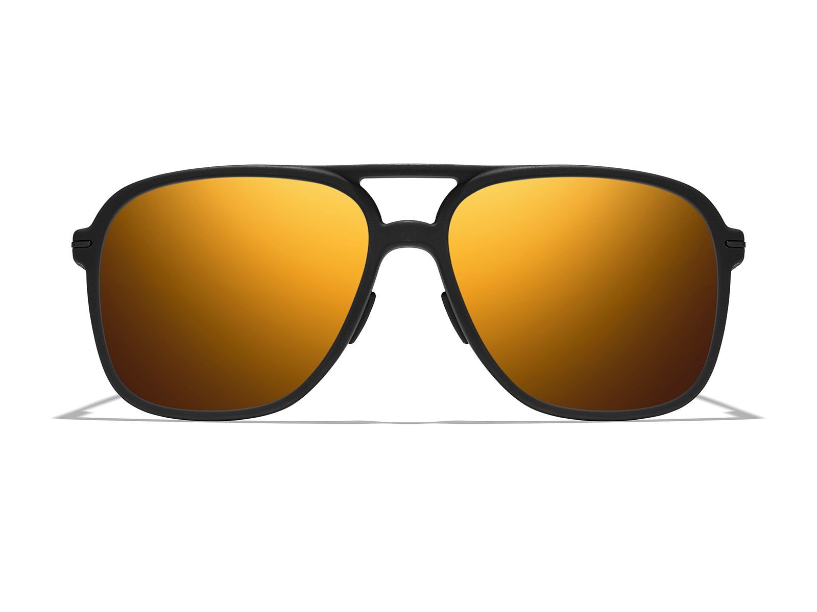 Roka Bandera Sunglasses - Matte Black Frame - Gold Mirror (Polarized) Lens