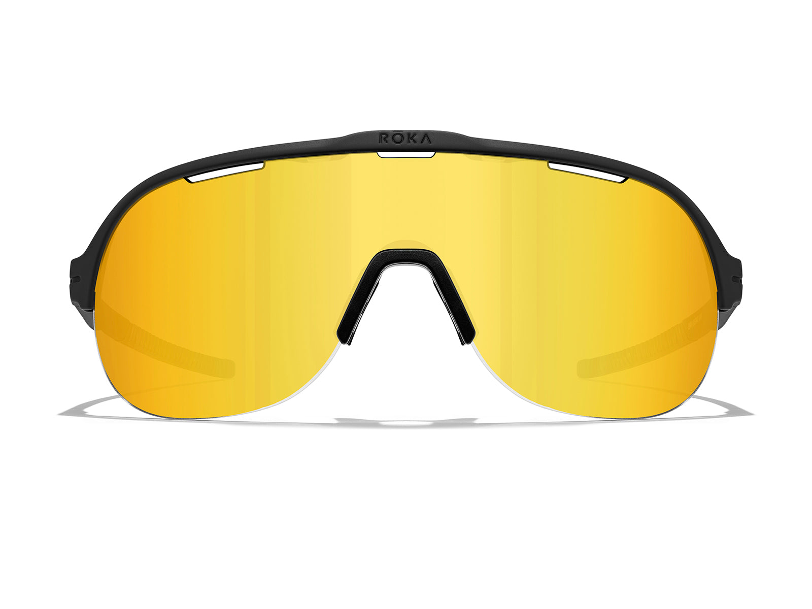 Roka San Remo AIR Sunglasses - Matte Black Frame - Gold Mirror Lens