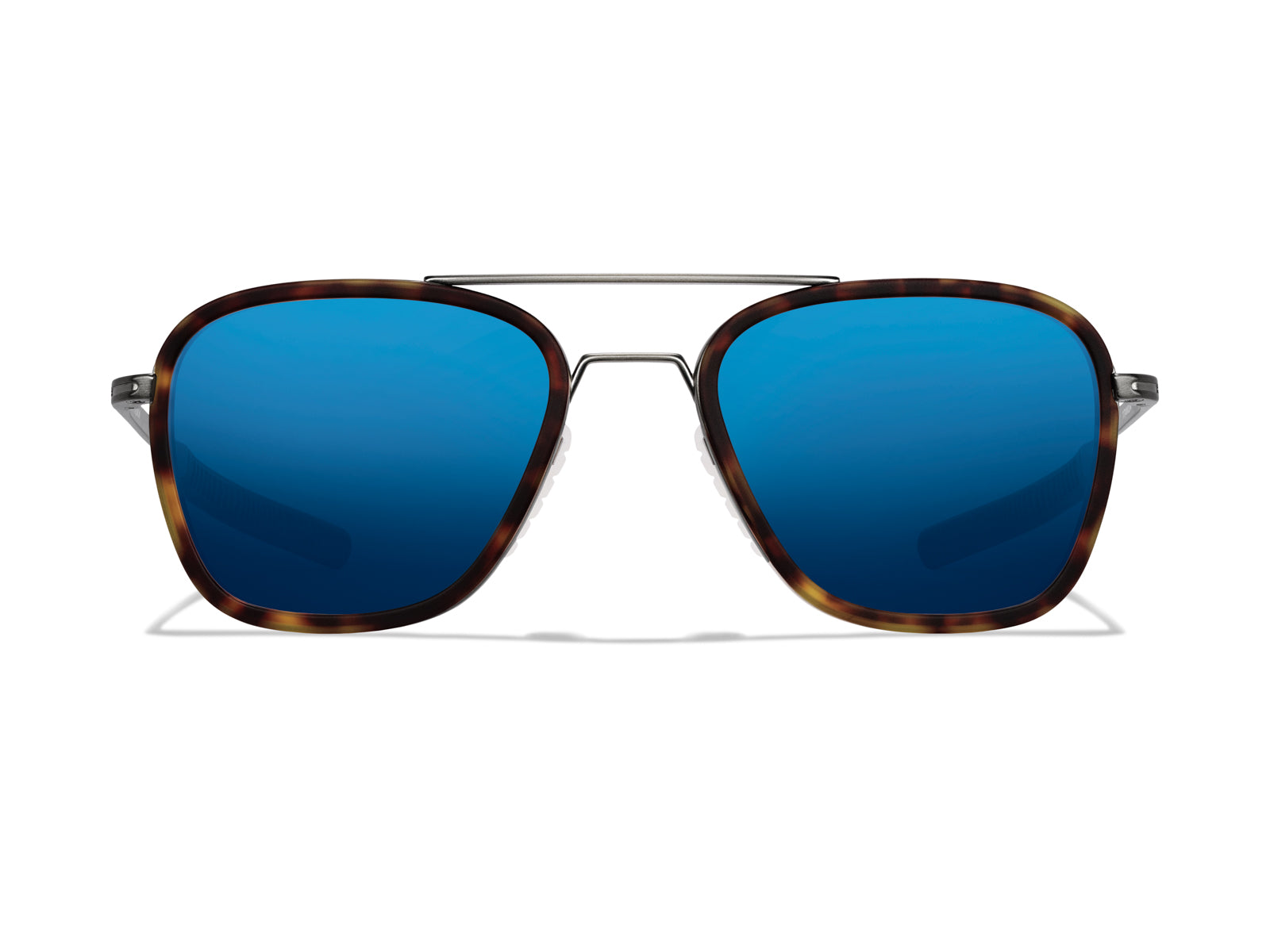Roka Falcon Fusion Sunglasses - Gunmetal/Matte Tortoise Frame - Glacier Mirror (Polarized) Lens