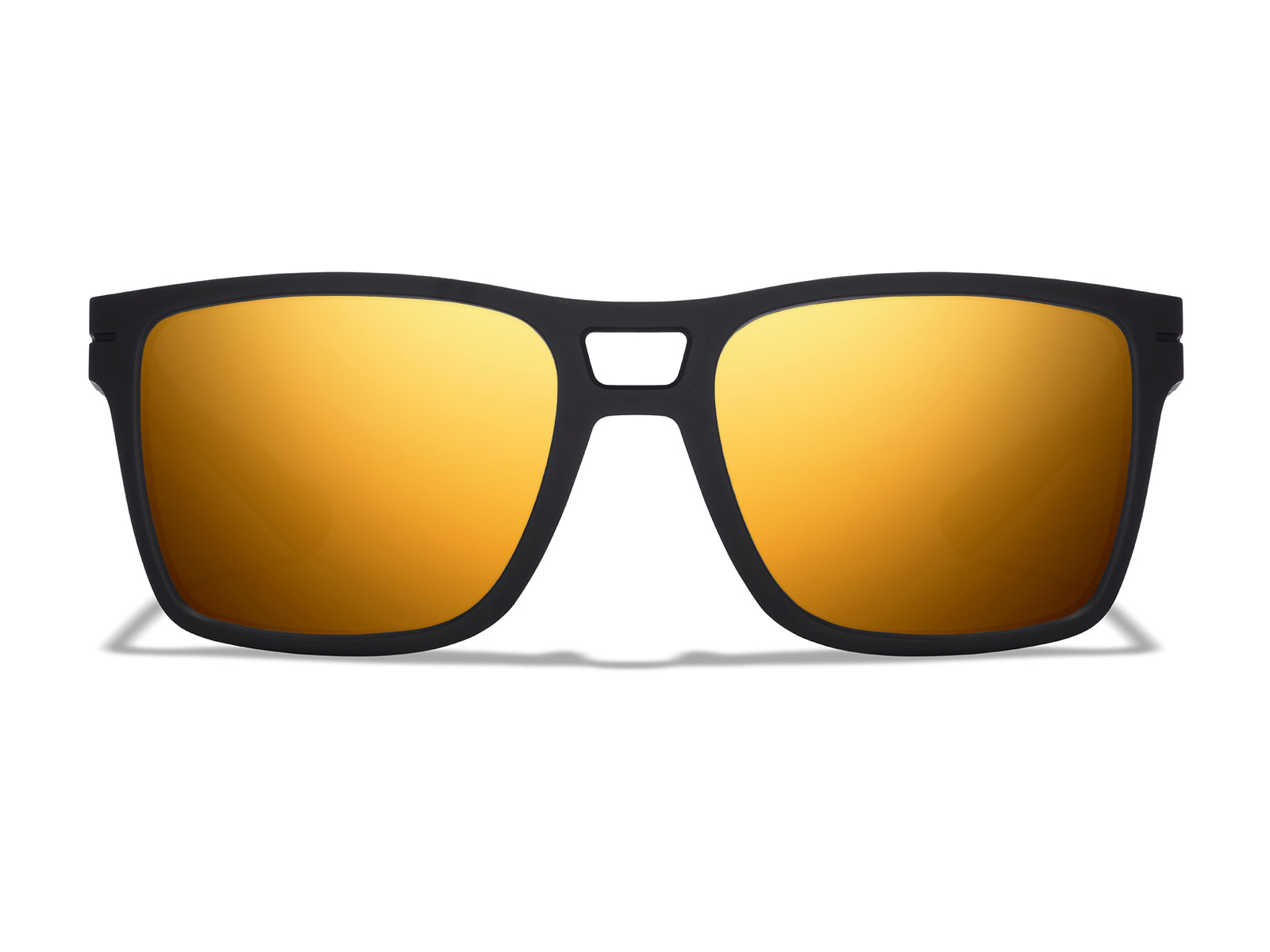 Roka Kona Sunglasses - Matte Black Frame - Gold Mirror (Polarized) Lens