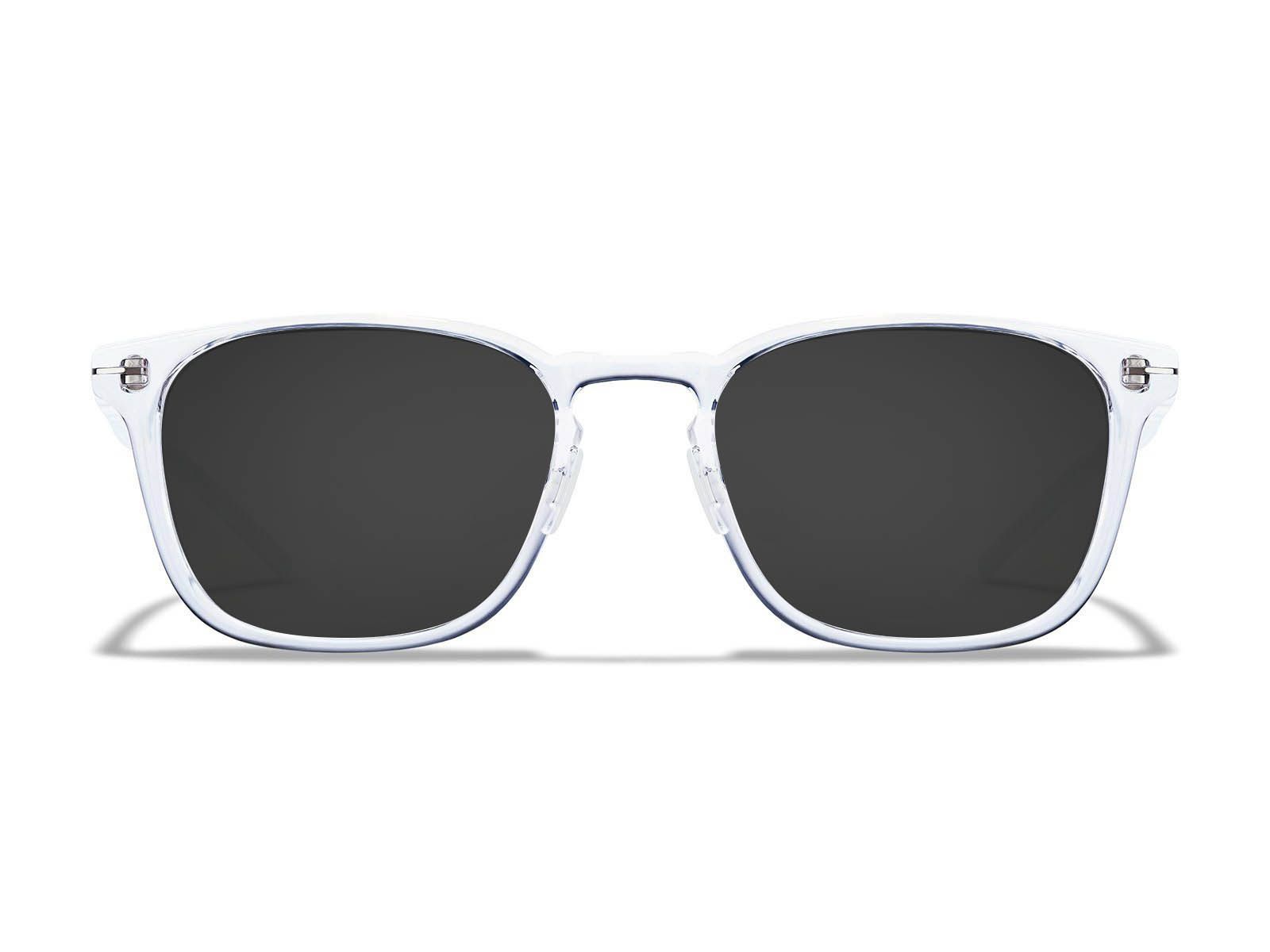 Roka Rory Sunglasses - Clear Frame - Dark Carbon (Polarized) Lens
