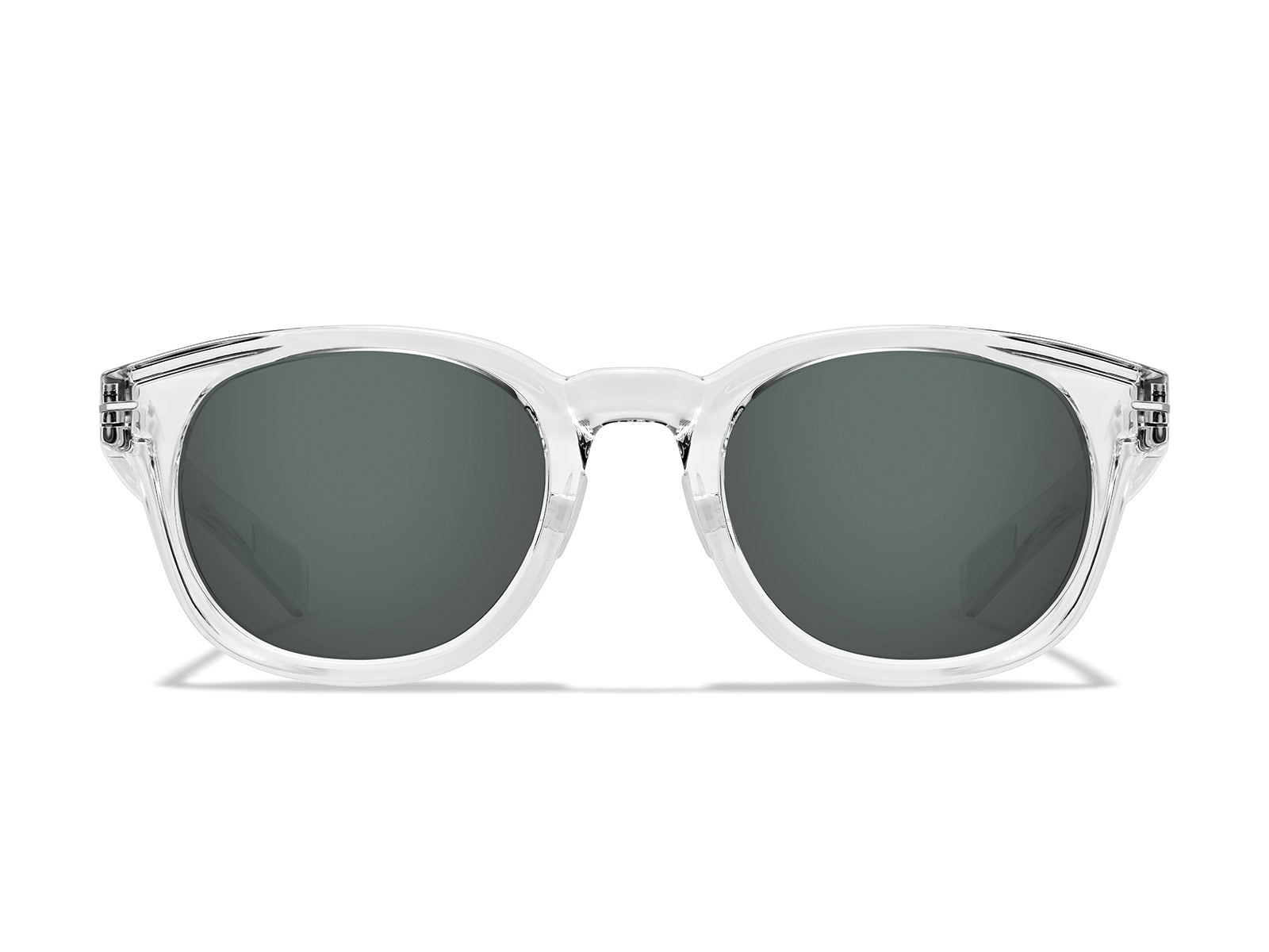 Roka Hamilton Sunglasses - Clear Frame - Dark Carbon (Polarized) Lens
