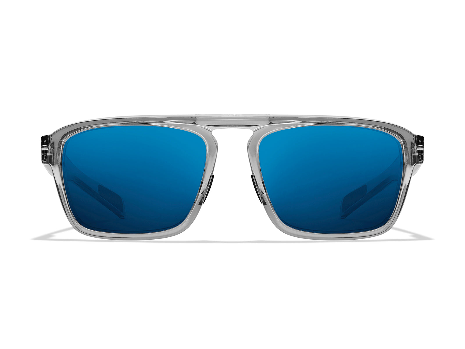 Roka Estacado Sunglasses - Crystal Grey Frame - Glacier Mirror (Polarized) Lens