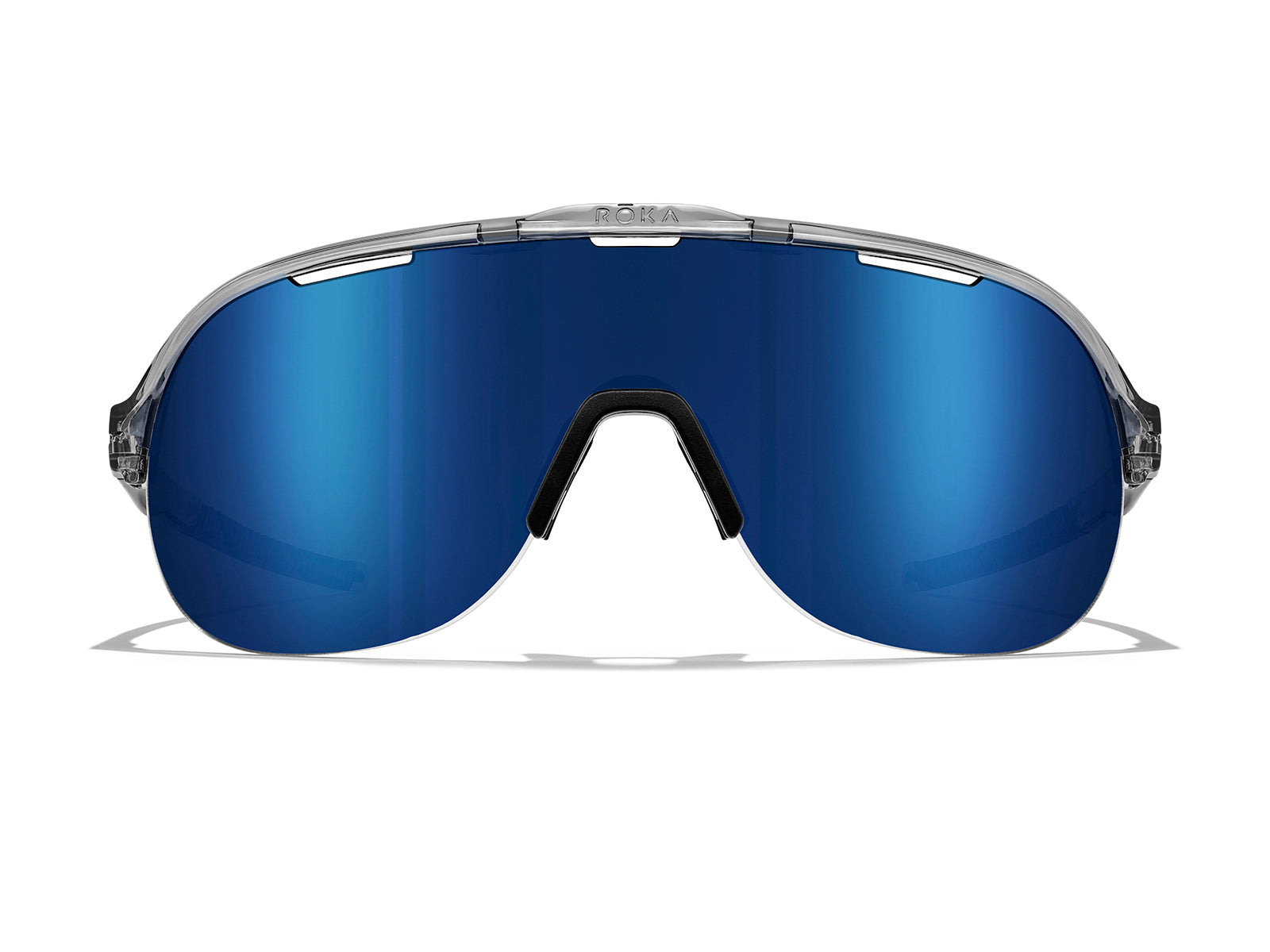 Roka San Remo AIR Sunglasses - Crystal Grey Frame - Dark Glacier Mirror Lens
