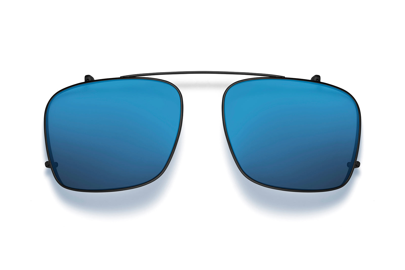 Roka Barton Clip-Ons - Matte Black Frame - Glacier Mirror (Polarized) Lens