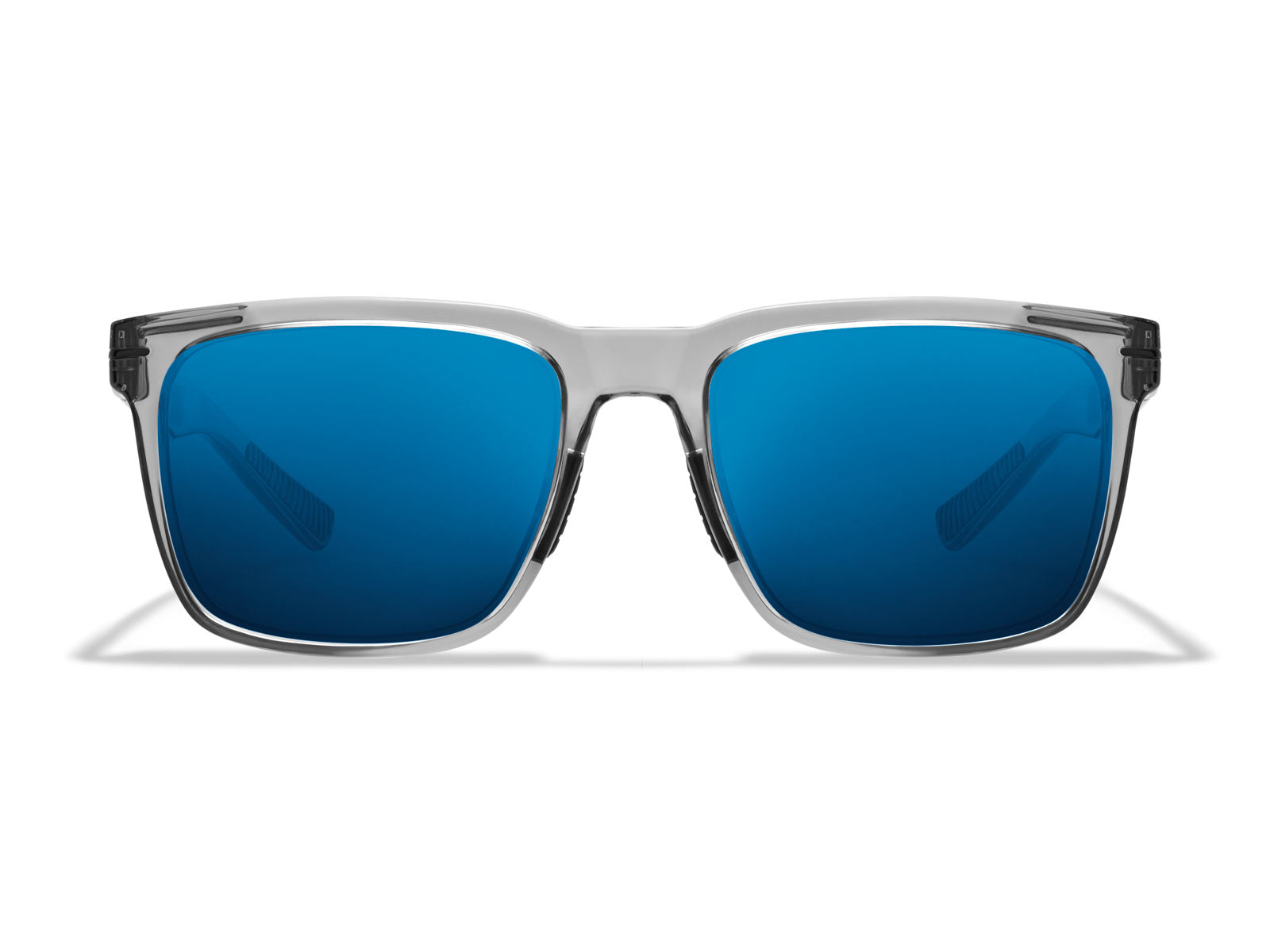 Roka Barton 2.0 Sunglasses - Crystal Grey Frame - Glacier Mirror (Polarized) Lens