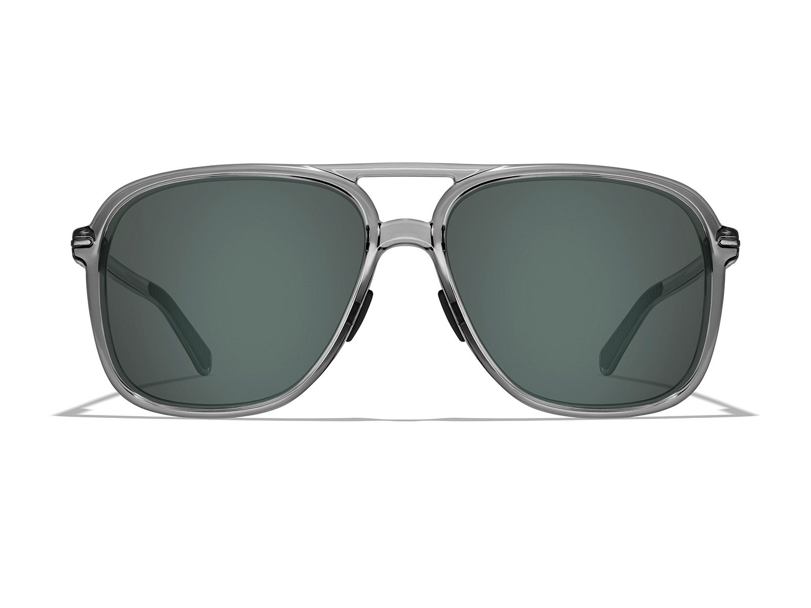 Roka Bandera Sunglasses - Crystal Grey Frame - Dark Carbon (Polarized) Lens