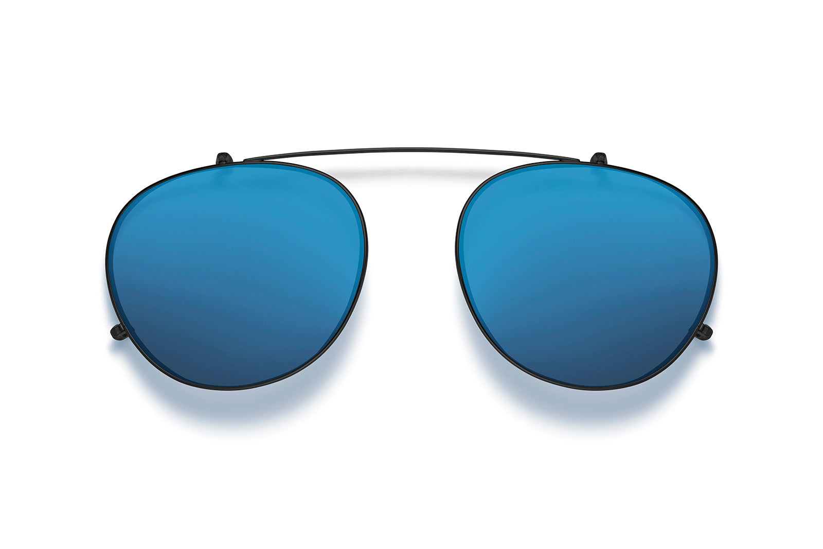 Roka Oslo Clip-Ons - Matte Black Frame - Glacier Mirror (Polarized) Lens