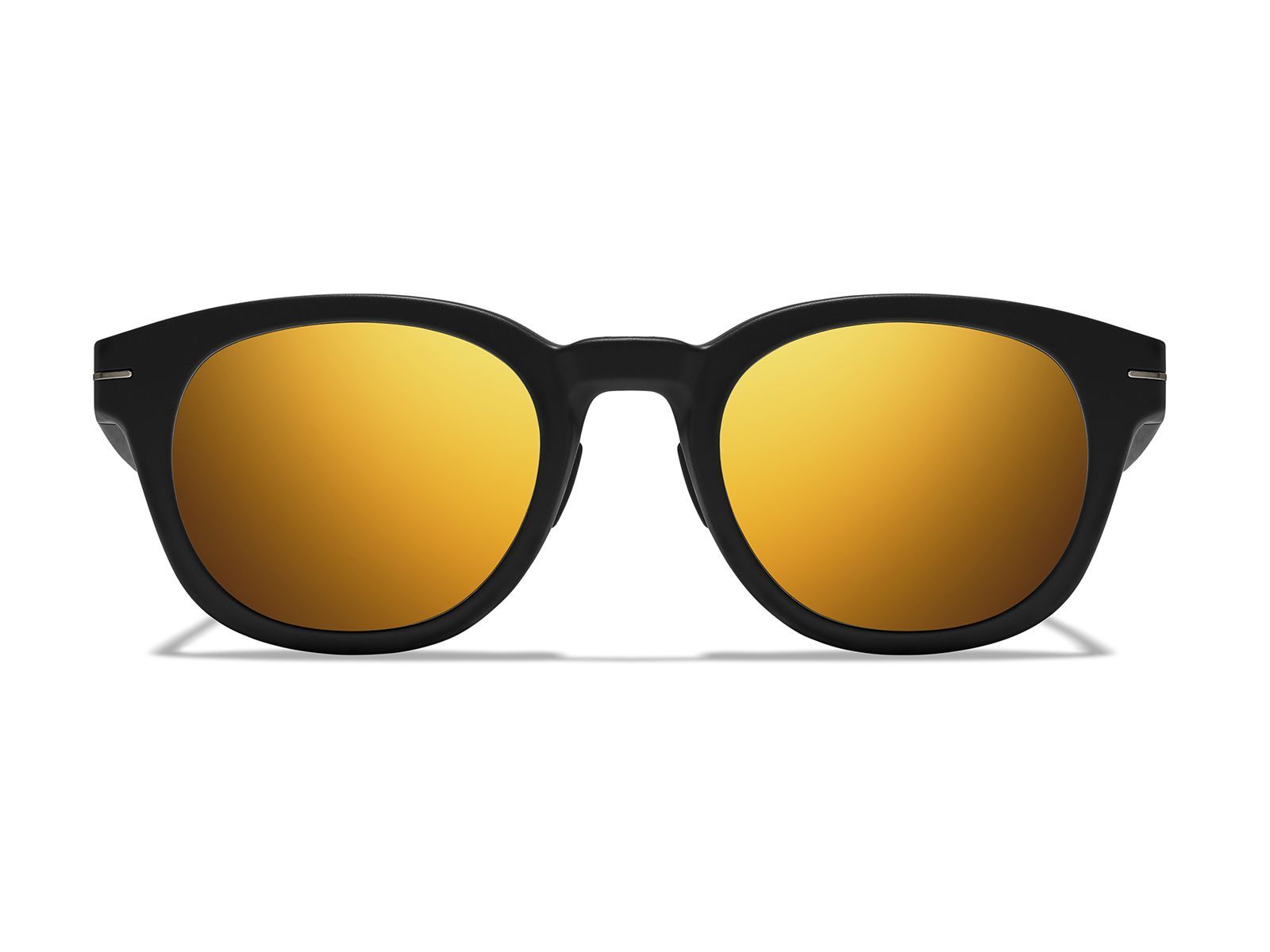 Roka Hamilton Sunglasses - Matte Black Frame - Gold Mirror (Polarized) Lens
