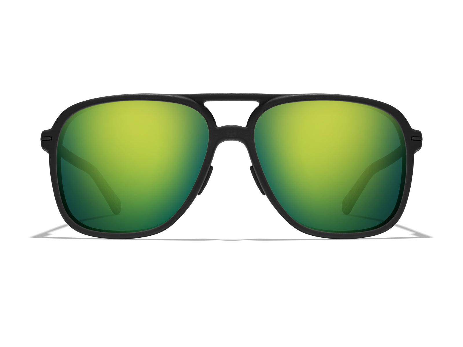 Roka Bandera Sunglasses - Matte Black Frame - Green Mirror (Polarized) Lens