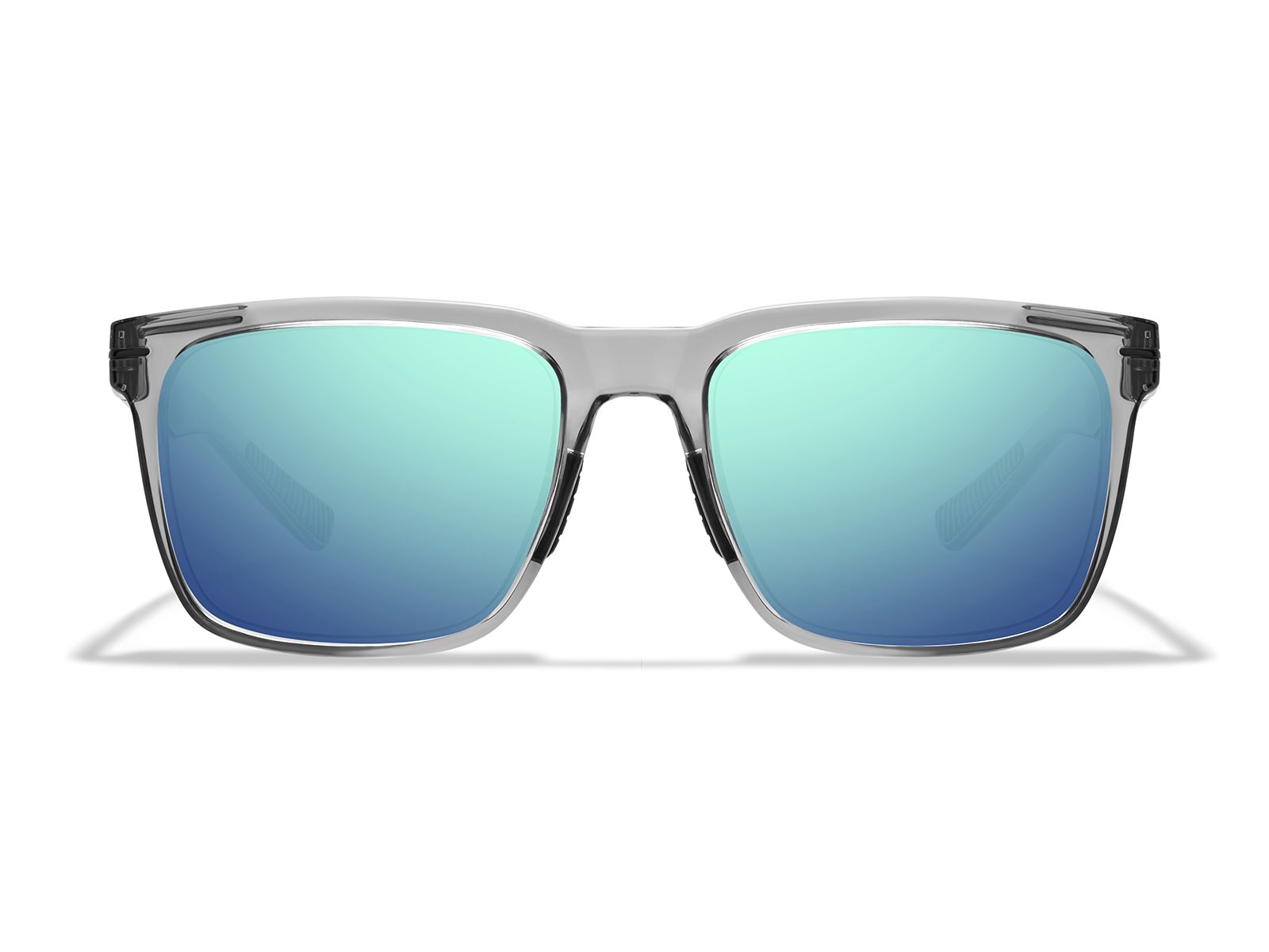 Roka Barton 2.0 Sunglasses - Crystal Grey Frame - Teal Mirror (Polarized) Lens