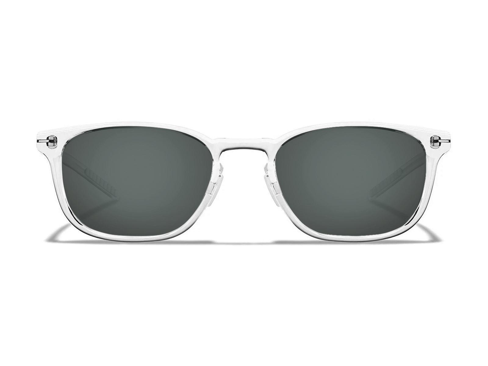 Roka Cade Sunglasses - Clear Frame - Dark Carbon (Polarized) Lens