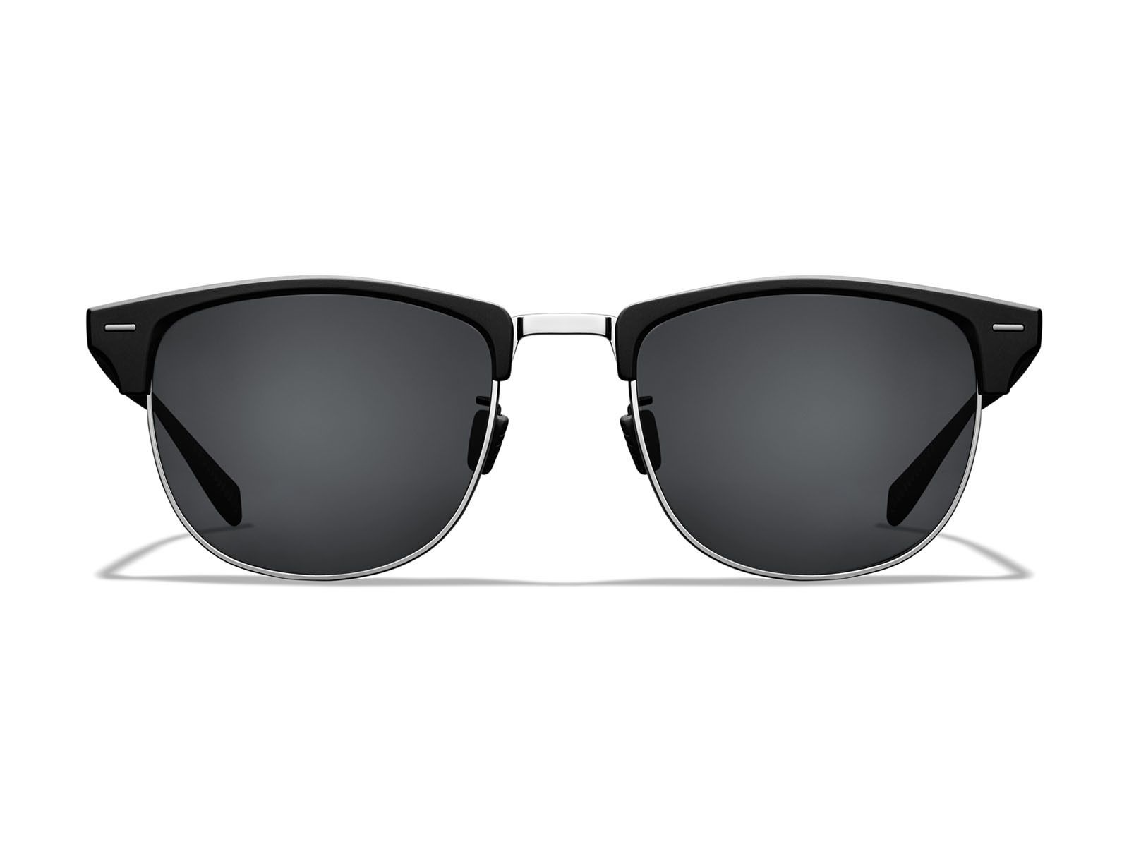 Roka Cambridge Sunglasses - Matte Black/Silver Frame - Dark Carbon (Polarized) Lens