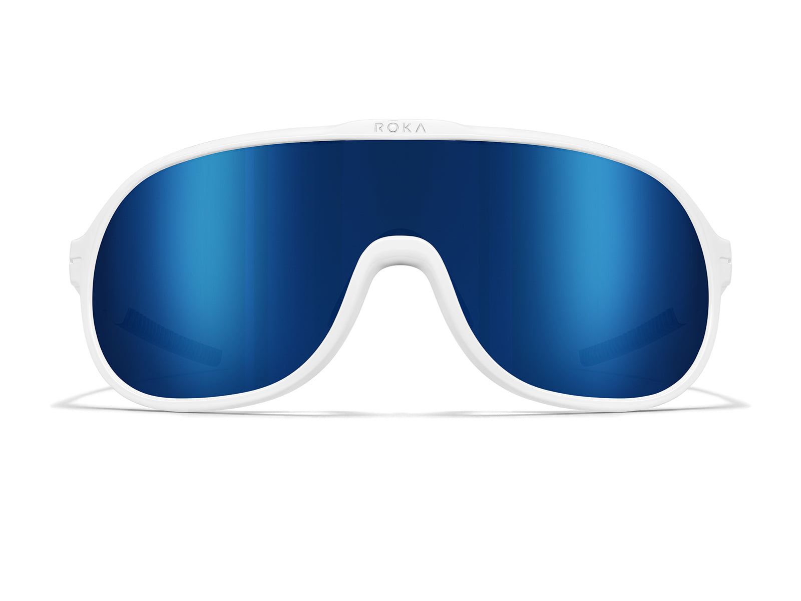 Roka San Remo Sunglasses - Gloss White Frame - Dark Glacier Mirror Lens