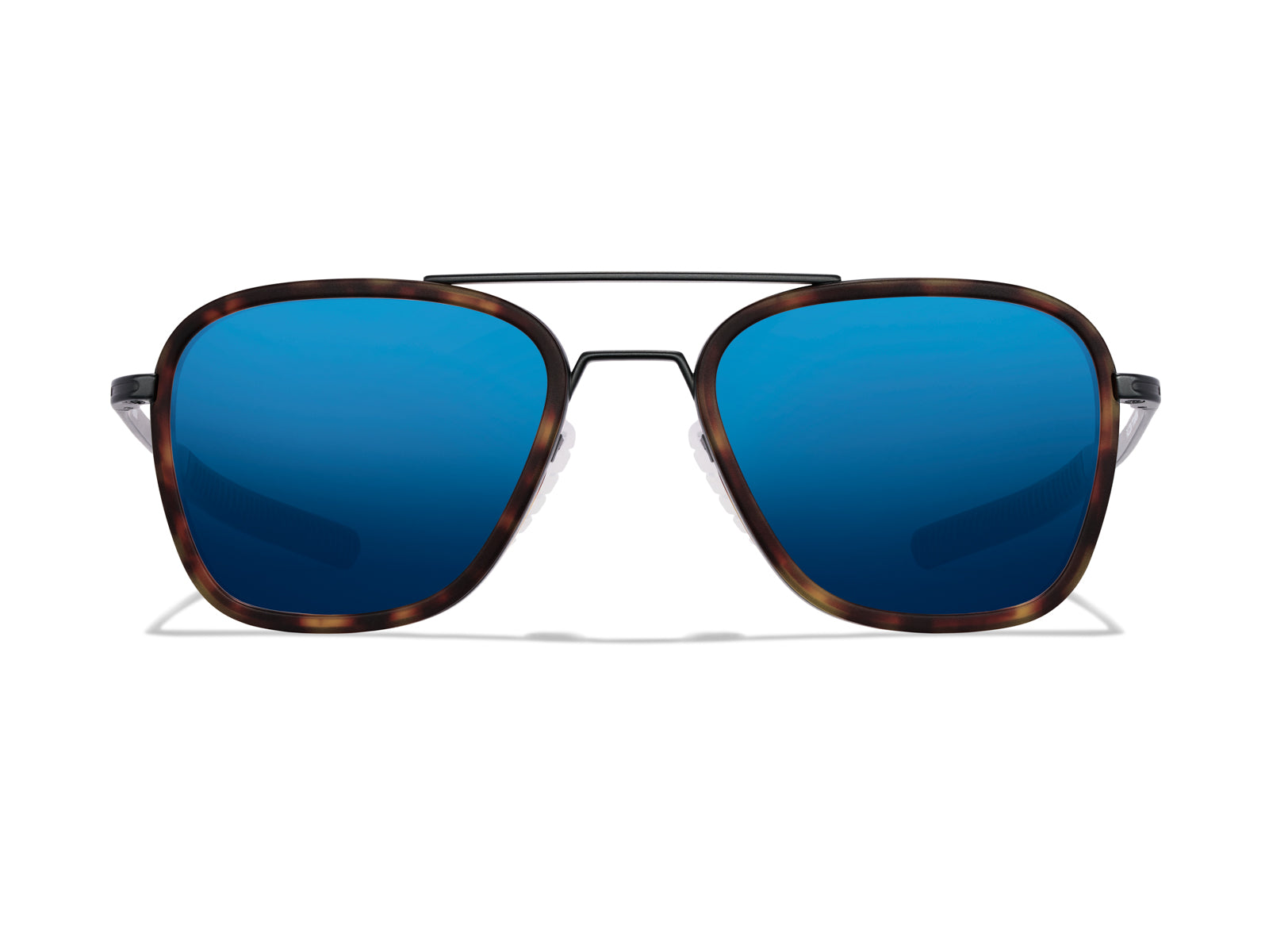 Roka Falcon Fusion Sunglasses - Matte Black/Matte Tortoise Frame - Glacier Mirror (Polarized) Lens