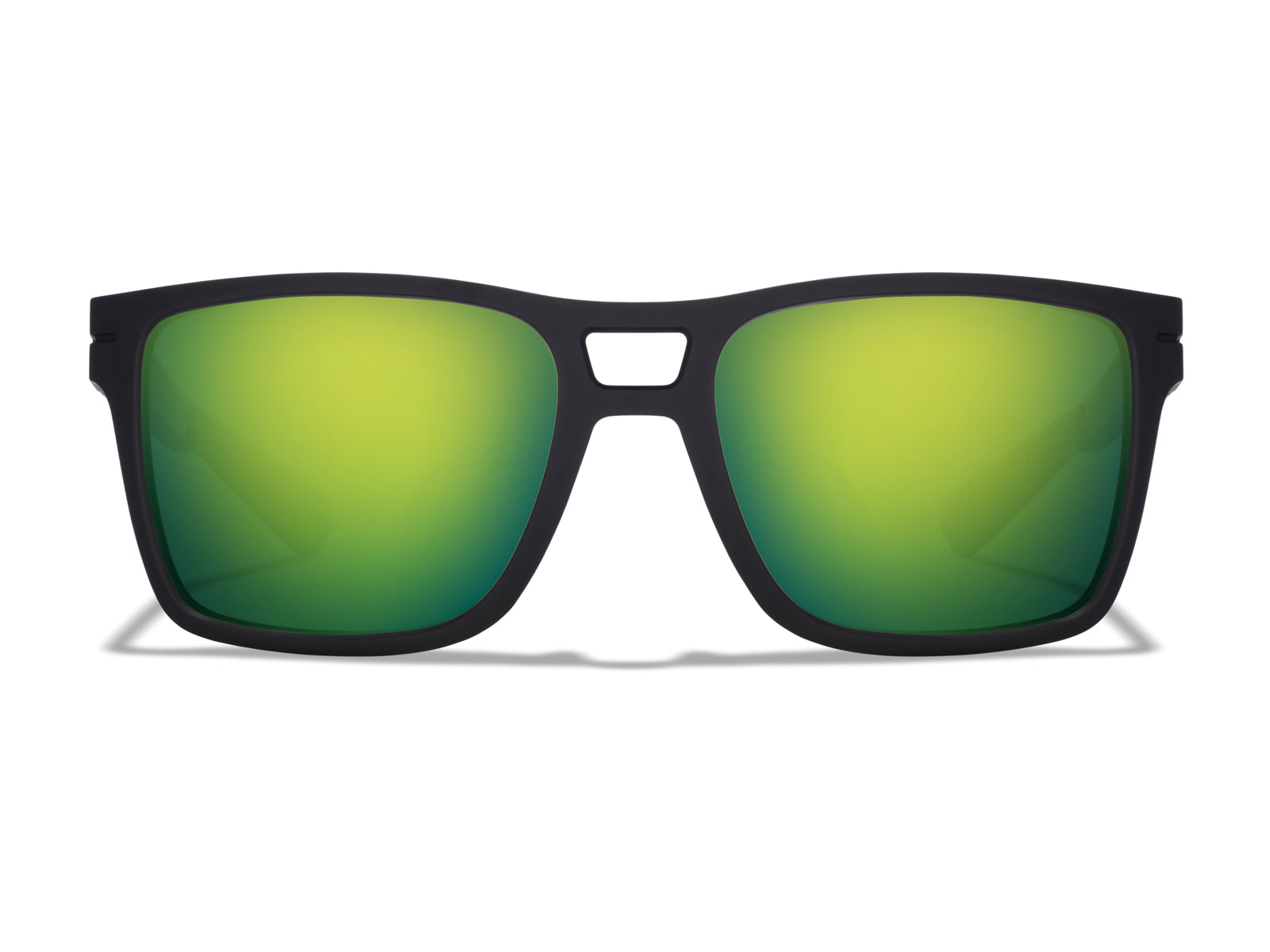 Roka Kona Sunglasses - Matte Black Frame - Green Mirror (Polarized) Lens