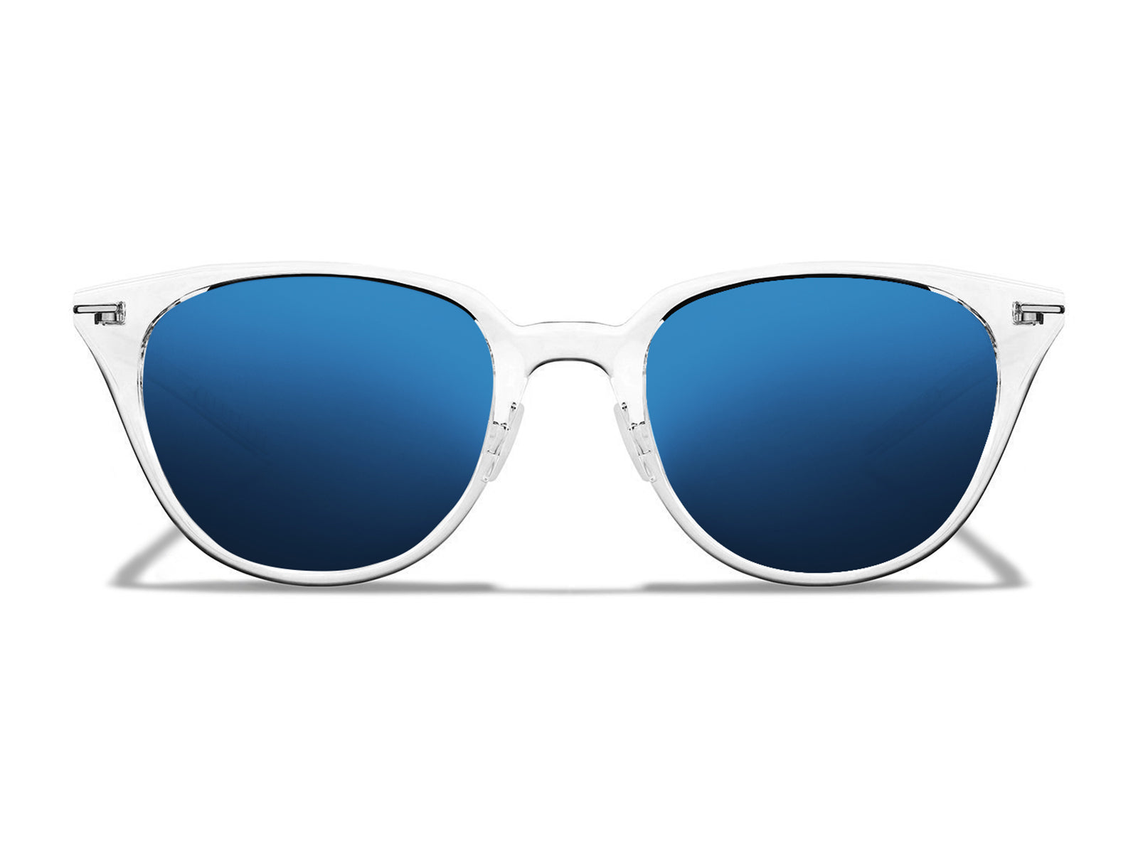 Roka Lola Sunglasses - Clear Frame - Glacier Mirror (Polarized) Lens